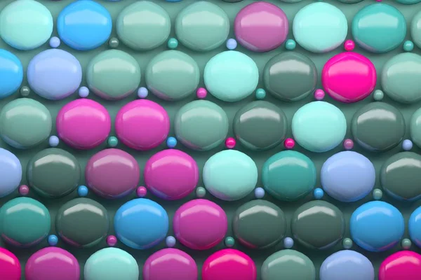 민트 그린과 핑크 빛나는 볼의 패턴 — 스톡 사진