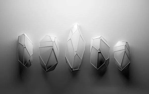 Abstraktní krystaly v šedé barvě — Stock fotografie