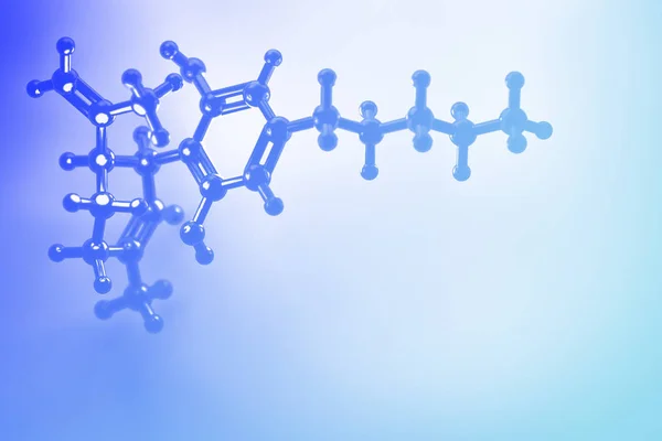 Struktur CBD cannabidiol dalam warna biru — Stok Foto