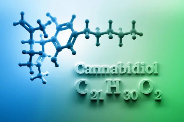 Yeşil arka plan üzerinde Cbd yapısı