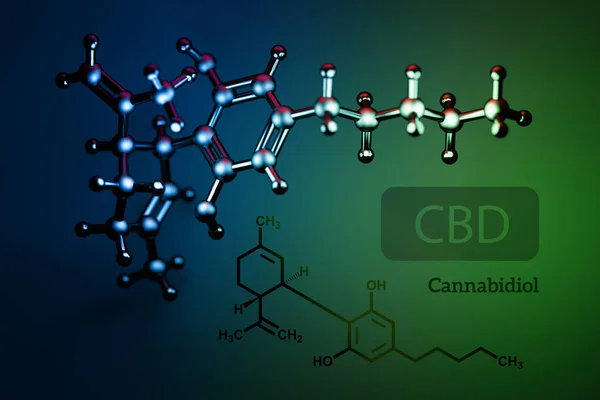 Yeşil renkte Cbd kannabidiol yapısı