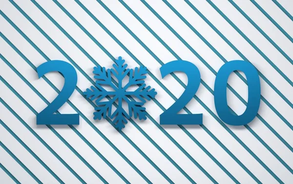 New Year greetings with blue 2020 numbers — Stock Photo, Image