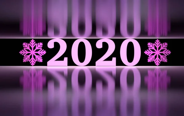 Pink and black background with 2020 numbers — Stock Photo, Image