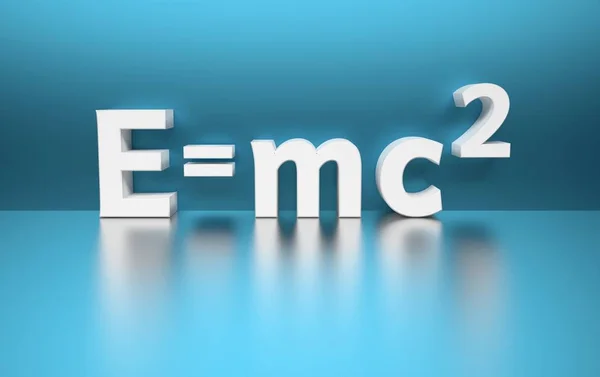 Mass energy formula in white blue colors — Stock Photo, Image