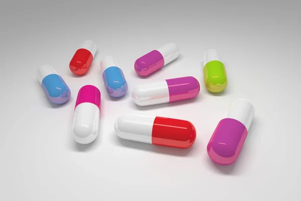 Large colorful medical pills — Stock Photo, Image