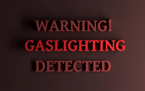 Rode woorden waarschuwing Gaslighting gedetecteerd — Stockfoto