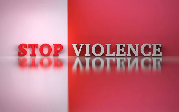 Красно-белые слова Stop Violence — стоковое фото