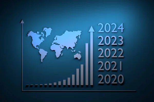 Growth infographics from 2020 to 2024