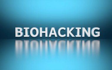 Mavi arkaplanda Sözcük Biyohackleme