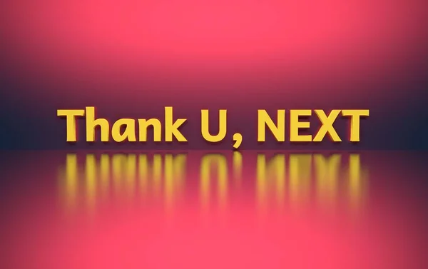 Wordsthank you next in gelben Lettern auf rosa geschrieben — Stockfoto