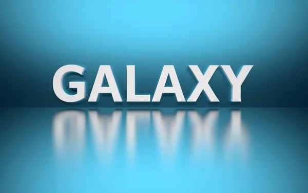 Word Galaxy napsaný na modrém pozadí — Stock fotografie