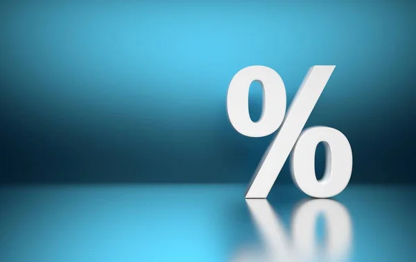 Groot teken symbool voor wit procent percentage — Stockfoto