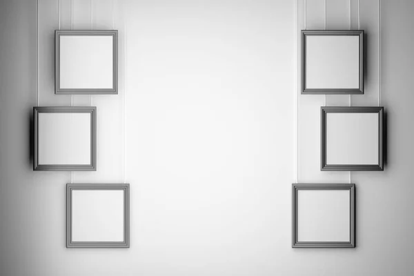 Kopyalama alanına sahip altı kare boş boş resim çerçevesi kümesi