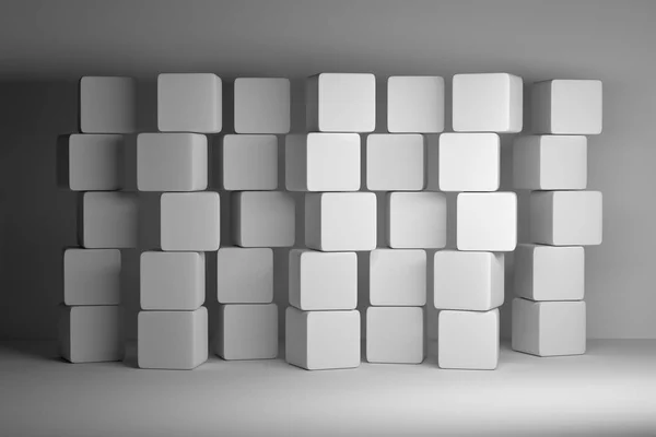 Montón de múltiples cajas de cubos lisos blancos —  Fotos de Stock