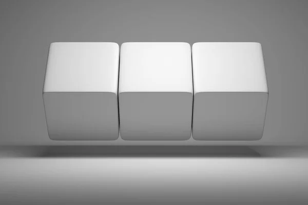 Tres cubos grandes blancos —  Fotos de Stock