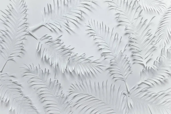 Fehér papír készült minta trópusi levelei — Stock Fotó