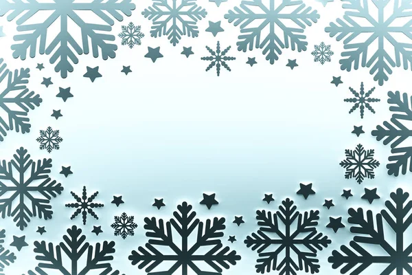 Chrám vánočního přání s tmavými sněhovými vločkami — Stock fotografie