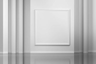 Boş resim çerçevesi ile Galeri iç duvar