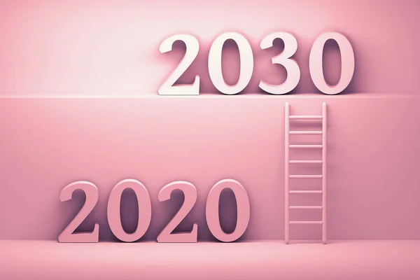 Εικόνα της ιδέας του μέλλοντος με 2020 και 2030 χρόνια αριθμούς i — Φωτογραφία Αρχείου