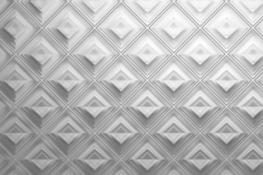 Eşkenar dörtgenli beyaz 3D desen