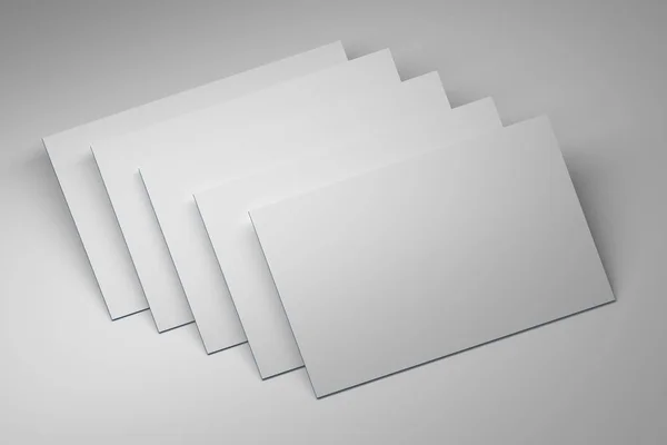 Tarjetas de visita vacías en blanco en plano blanco — Foto de Stock