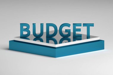 Tek ekonomi kelime bütçesini ayakta tutarak finanse ediyor. 3d illüstrasyon.