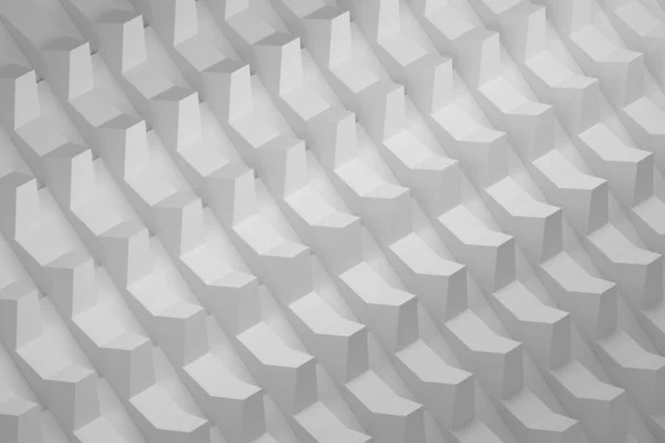 幾何学的な形状を繰り返す白いスパイクを持つシンプルなパターン 3Dイラスト — ストック写真