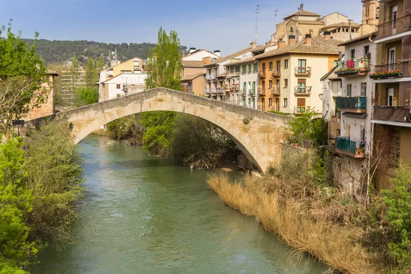 Rzymski Most Nad Rzeka Ega Estella Hiszpania — Zdjęcie stockowe