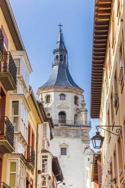 Věž Katedrály Santa Maria Vitoria Gasteiz Španělsko — Stock fotografie