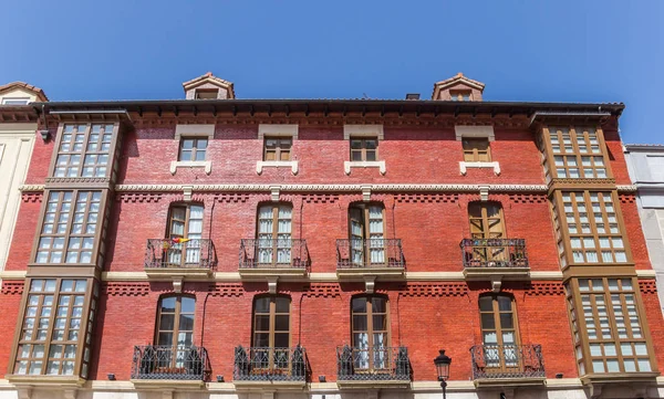 Historic Facade Red Brick Building Burgos Spain — Stock Photo, Image