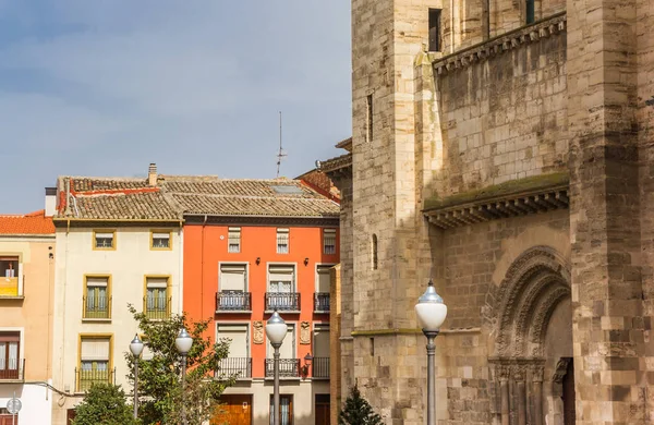 Cattedrale Case Colorate Tudela Spagna — Foto Stock