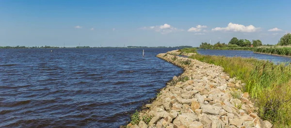 Panorama Pequeño Dique Lago Schildmeer Groningen Países Bajos — Foto de Stock