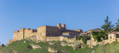 Panorama of the castle of Siguenza, Spain clipart