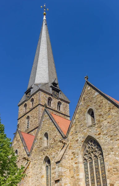 Turm Der Historischen Johanniskirche Herford Deutschland — Stockfoto