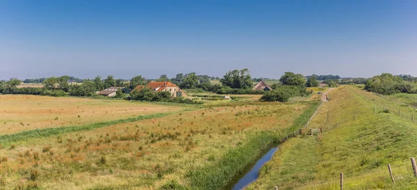 Panorama Uma Pequena Fazenda Paisagem Ilha Texel Países Baixos — Fotografia de Stock