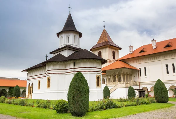 Witte Kerk Van Het Klooster Van Brancoveanu Sambata Sus Roemenië — Stockfoto