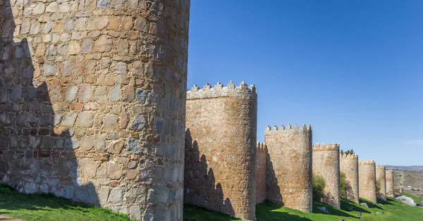 Panorama Antiga Muralha Cidade Ávila Espanha — Fotografia de Stock