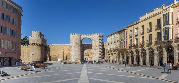 Porte Ville Sur Place Teresa Avila Espagne — Photo