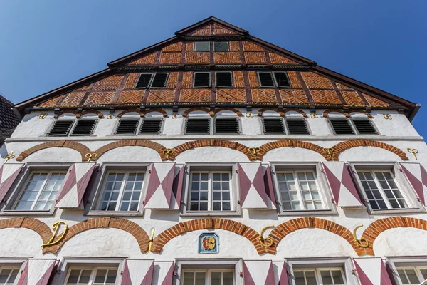 Façade Décorée Ancien Bâtiment Warendorf Allemagne — Photo