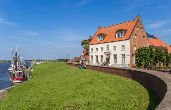 Dique Casa Velha Teh Porto Histórico Greetsiel Alemanha — Fotografia de Stock