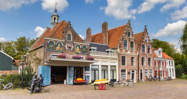 Panorama of the cheese market in Edam, Holland clipart