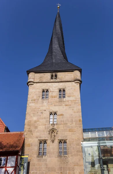 Historické Věže Westerturm Centru Duderstadt Německo — Stock fotografie