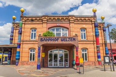 Front of the train station of Uelzen, Germany clipart