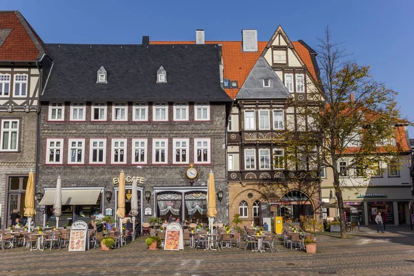 Eiscafé Historischen Marktplatz Von Goslar Deutschland — Stockfoto