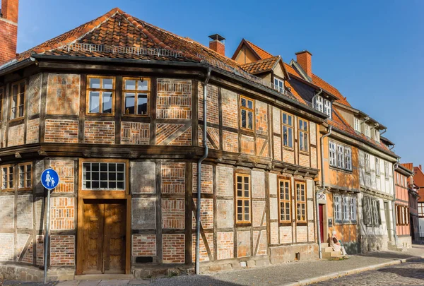Маленькие Домики Историческом Старом Городе Кведлинбург Германия — стоковое фото