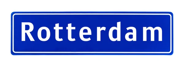 City Limit Sign Rotterdam Netherlands Isolated White Background — Stock Photo, Image