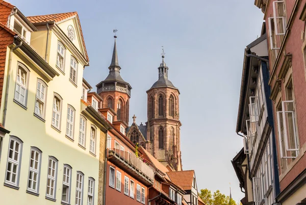 Historic Houses Church Towers Gottingen Germany — Stock Photo, Image