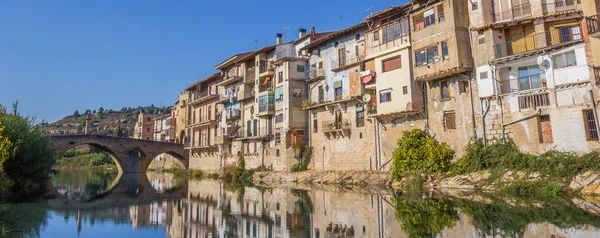 Panorama Miasta Średniowiecznego Valderrobres Aragon Hiszpania — Zdjęcie stockowe