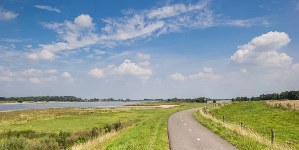 Panorama Bicycle Path River Waal Zaltbommel Holland — Stock Photo, Image