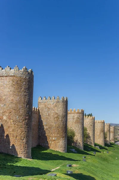 Torn Historiska Omgivande Väggar Ávila Spain — Stockfoto